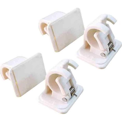 Support de tringle à rideau, crochets auto-adhésifs pour tringle à rideau, tringle à serviette, crochets muraux et fixations faciles à installer,lABS, 4PCS (1/5)