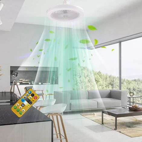 Ventilateur de Plafond Moderne avec lumière et télécommande Ventilateur de Plafond Plat Dimmable avec l'aromathérapie pour Salon Chambre Salle à Manger Ventilateur Silencieux Conception (1/5)