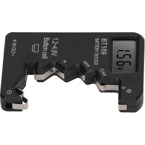 Testeur de piles avec affichage numérique pour piles AA/AAA 6F22 9V/1,5V, noir.