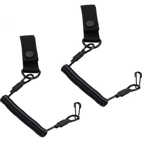 Cuerda elástica segura con mosquetón en espiral para senderismo, escalada y acampada - Juego de 2 para actividades al aire libre (1/5)