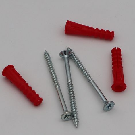 KIT 3 Cheville Rouge 9X39 Avec 3 VBA Vis bois agglo-10 pièces