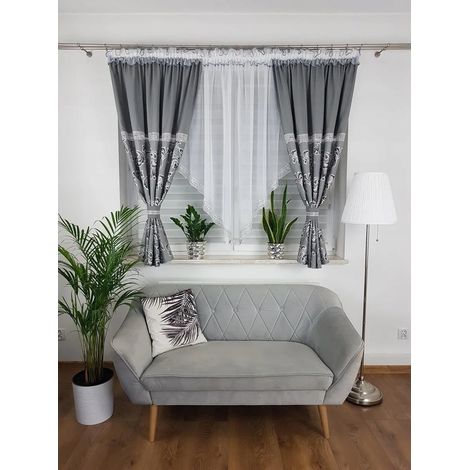 Cortina para el salón - gris (1/5)
