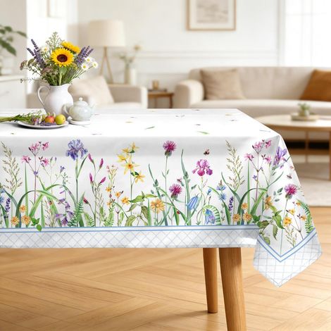 Tischdecke Frühling Wildblumen 152 x 213 cm Rechteckig Polyester Pflegeleicht
