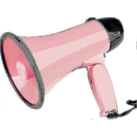 Mégaphone portable 25 W avec modes voix, sirène et alarme, haut-parleur rose de type « bullhorn » pour événements en extérieur (1/5)