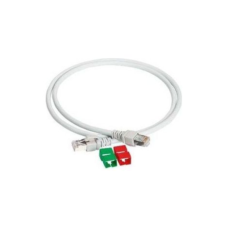 Cordon RJ45 CAT5E F/UTP 4 paires gris longueur 3m 155Mhz 10G CL-MNC avec clips de couleur SCHNEIDER ELECTRIC VDIP184546030 (1/2)