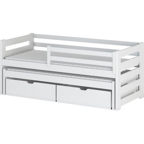 LIT GIGOGNE SUENSO 80x180 - 2 Tiroirs Blanc