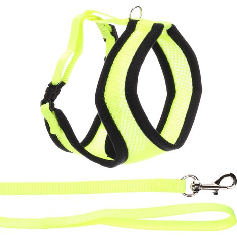 Harnais avec laisse Jaune fluo pour chat - Flamingo (1/4)
