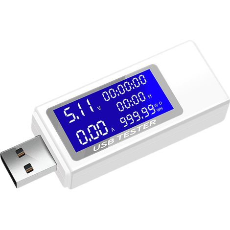 Testeur USB DC 4-30 V / 0-5 A (Tension et Courant) – Multimètre numérique, testeur pour appareils mobiles, câbles et chargeurs USB, avec écran LED (1/5)