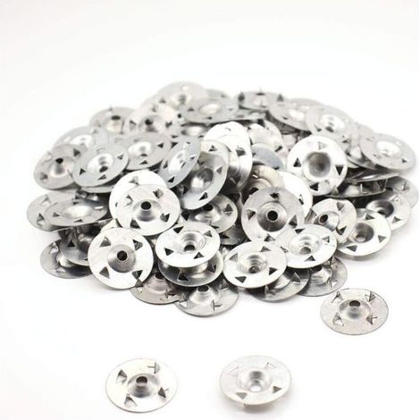 Packung mit 100 vierzackigen Unterlegscheiben für extrudierte Gipskartonplatten, Wärmedämmung (1/5)