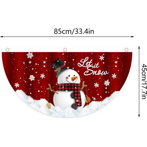Drapeaux de Noël en forme d'éventail, drapeaux d'extérieur, portes à accrocher, décorations de Noël (1/5)