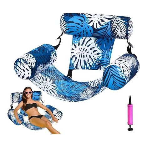Bouee Piscine Adulte, Matelas Gonflable Piscine, Hamac d'eau Gonflable, Fauteuil Gonflable de Bouée, Chaise Flottante avec Dossier, Adultes, Fêtes (1/5)