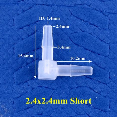 (2,4 x 2,4 mm Court - 50 pièces) Raccords coudés en PP pour aquarium, aérateur de pompe à air, joint en forme de pagode, irrigation de jardin, tuyaux médicaux (1/5)