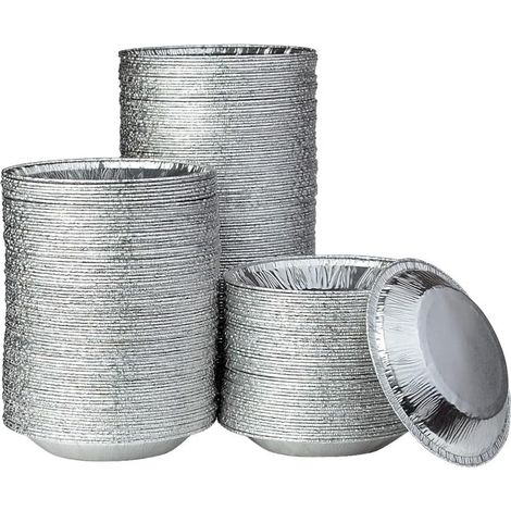 50 assiettes rondes jetables en aluminium de 20 cm (8 pouces) pour friteuses à air chaud, cuisson, conservation et rôtissage. (1/5)