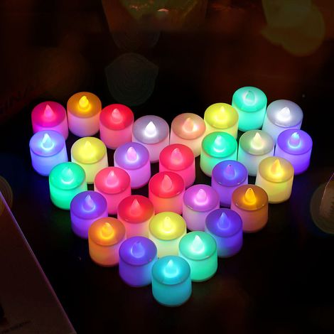Bougies LED en plastique, style romantique sans fumée, lumières à piles pour intérieur et extérieur, changement de couleur (1/5)