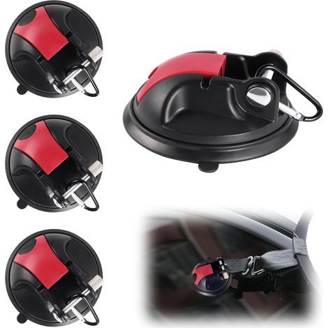 Lot de 4 crochets à ventouse - Forte adhérence - Ventouse sous vide - Pour camping-car, camping, cuisine, salle de bain, voiture, voile d'ombrage - Accessoires de camping-car - Charge (1/5)