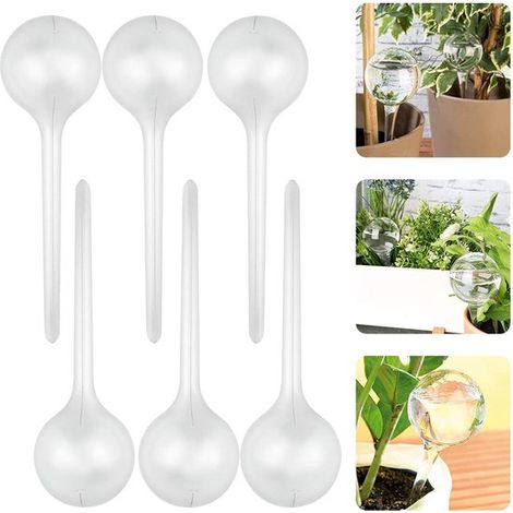 Goutte-goutte pour plantes - Lot de 6 pièces - Transparent - Goutte-goutte pour plantes d'intérieur - Boule d'arrosage - Système d'irrigation - Arroseur - Système de goutte-à-goutte (1/5)