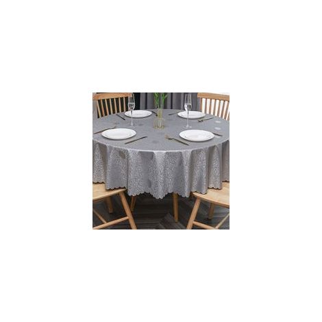 1 nappe ronde Leaf grise de haute qualité (épaisse) de 180 cm de diamètre. (1/5)