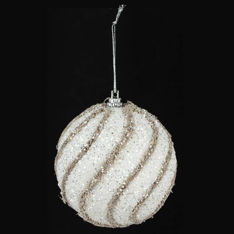 Boule de Noël pailletée A l'orée des bois - Diam. 8 (1/2)