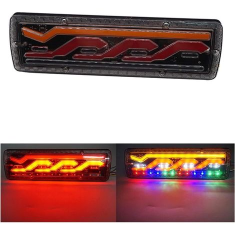Applicable Feux arrières auto Feu arrière LED pour camion, 30cm, indicateur freinage d'arrêt, lampe signalisation remorque, caravane, camion, tracteur, camping-car, 12-24V Ensemble Feu Arrière Auto(2 (1/4)