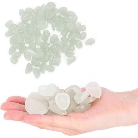 100 pierres lumineuses fluorescentes décoratives pour jardin, cour, intérieur, aquarium et paysage (transparentes) (1/5)