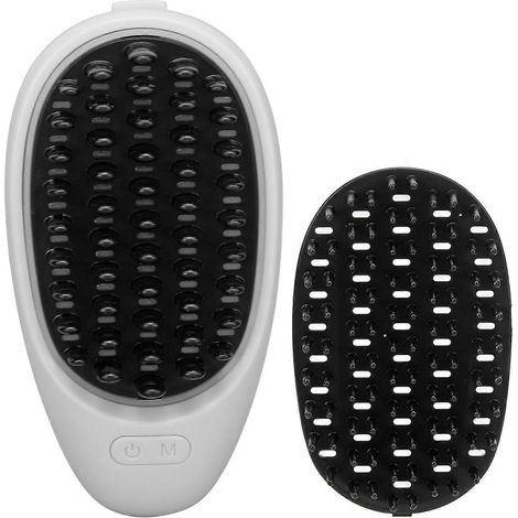 Brosse de massage électrique pour le cuir chevelu et les cheveux avec éclairage LED rouge et bleu, fonction vibration, CombYMMR (1/5)