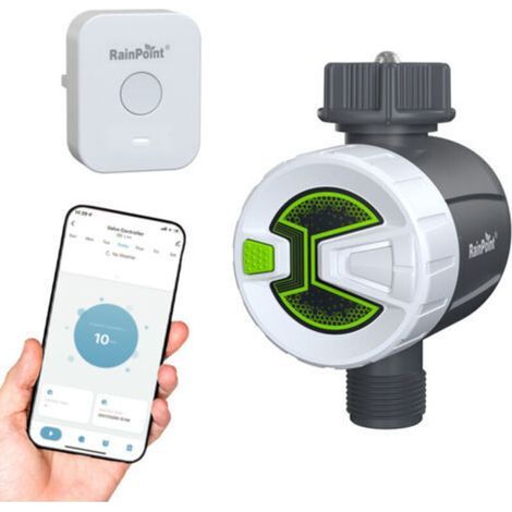 RAINPOINT Programmateur Arrosage WiFi, Minuteur Arrosage Automatique avec Hub Wi-FI, 2 Modes D'arrosage, Télécommande Smart APP Via WLAN 2,4 GHz ou Bluetooth (1/5)