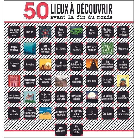 Poster 50 cases à découvrir Lieux à découvrir (1/4)