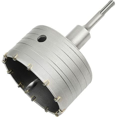 Sega a tazza per calcestruzzo con adattatore SDS Plus da 110 mm, per mattoni, calcestruzzo, cemento, pietra (100 mm + adattatore SDS Plus da 110 mm) (1/5)