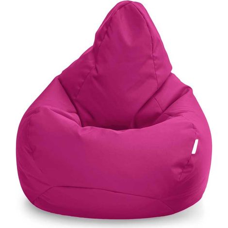 Loft 25 - Pouf poltrona a sacco per soggiorno, Pouf poltrona con schienale alto per il gioco, Pouf a sacco resistente all'acqua per interni ed esterni, pouf da gioco - Rosso ciliegia (Pouf Sacco) (1/5)