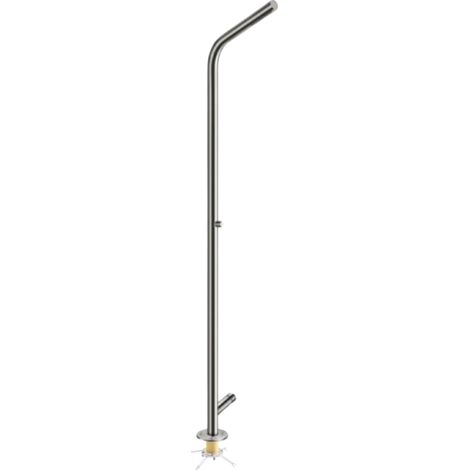 Colonne de douche extérieure temporisée CRISTINA ONDYNA Inox 316 avec lave-pieds en inox + Corps d'encastrement (1/4)