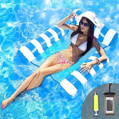 Pool Sitz Schwimmende Hängematte, Wasserhängematte Spielzeuge Luftmatratze Pool Sessel Wassersitz Poolhängematten Liegematte für Erwachsene (1/5)