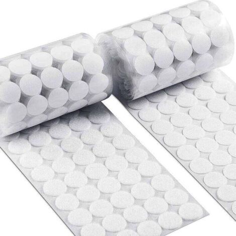 Pair Runde Klettverschlüsse, 450 Paar 15-mm-Kreise mit selbstklebender Klettrückseite, 900 runde Klettverschlüsse, Klett-Klebepads, selbstklebende Klebepunkte, Eckpunkte
