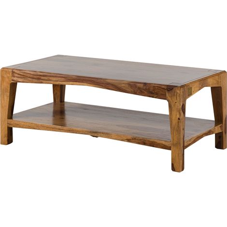 ANCONA 101 Tavolino da salotto in legno di sheesham - laccato / marrone 115x60x45 (1/4)