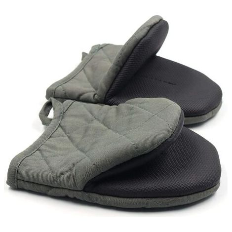 BUNTHAUS 1 paire de gants de cuisine courts en silicone résistant à la chaleur jusqu'à 500 degrés,surfaces antidérapantes et gants à boucle de suspension,pour cuisson,grillades,barbecue,micro-ondes (1/4)