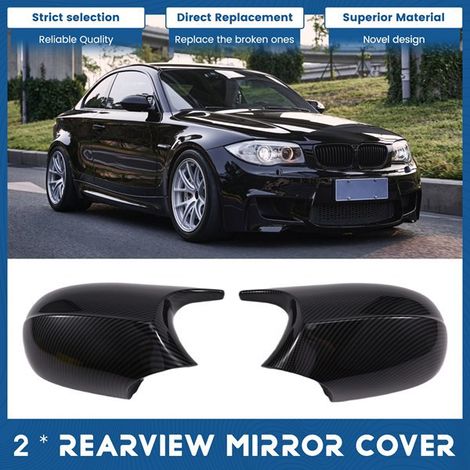 1 pair of rearview mirror cover decorations suitable for 10-15 BMW 1 Series E81 E82 E87 E88 (1/4)
