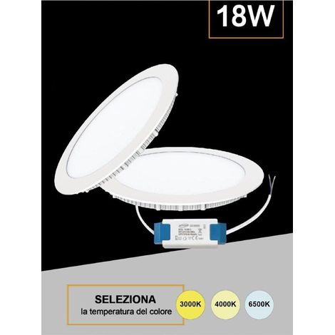 Pannello Led A Incasso Faretto Slim 18 Watt 3 Colori Luce Bianca Calda Naturale (1/4)