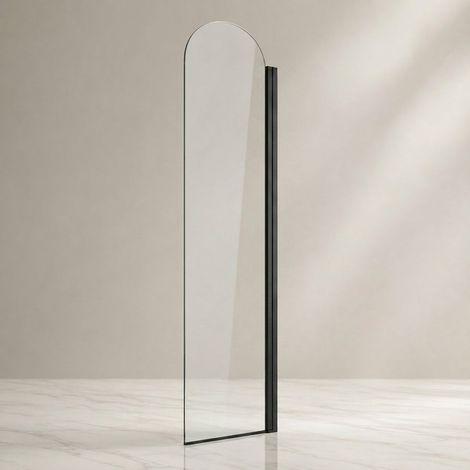OTITEC Déflecteur douche VENECIA 30 x 200 cm noir verre transparent 6 mm (1/3)