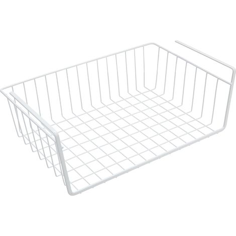 Panier suspendu sous étagère murale, étagère de rangement sous table, armoire, table de chevet (40 x 26 x 14 cm) (1/4)