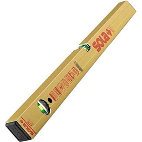 Nivel de burbuja magnético, marca Sola, modelo AZM 60 de 60 cm, ideal para construcción, con lupa de aumento, ampollas fluorescentes y protectores reforzados