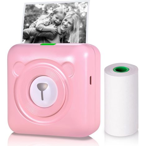 Mini imprimante de poche A6 HD 304 DPI sans fil BT thermique étiquette photo mémo notes journal papier de reçu autocollant instantané fonction AR impression sans encre compatible avec smartphone Andro (1/5)