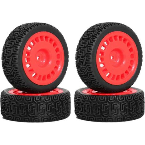 Satz mit 4 roten 68-mm-Autoreifen aus Gummi, Ersatzteile für die Radaufrüstung. (1/5)