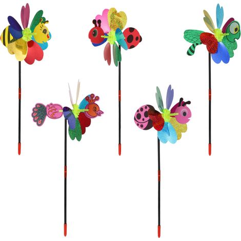 dekorative Gartenwindmühlen – Bunte und schöne Patchwork-Windornamente für Fußgänger