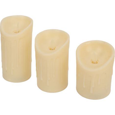 Bougies LED scintillantes sans flamme avec télécommande, réalistes et à piles, forme goutte 7,5 cm, décoration intérieure, lot de bougies électriques vacillantes. (1/5)