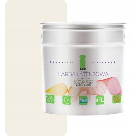 Latex-Wandfarbe für Innenräume, Milchweiß, 2 Liter, Hersteller
