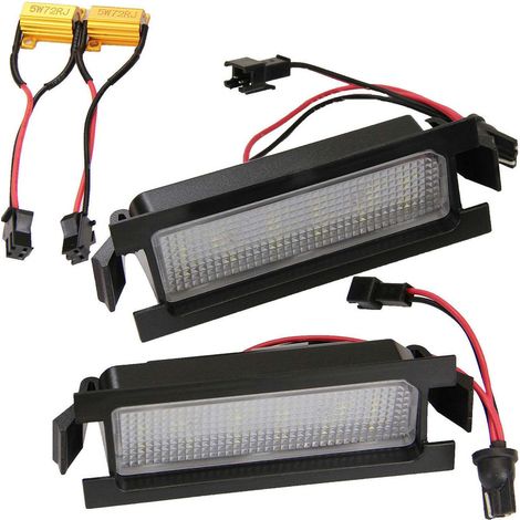 KIT LUCI TARGA A LED 2 PEZZI COMPATIBILE CON Renault Clio II 1998-2006 / Twingo I 1993-2007/ LED 6000K EFFETTO XENON / CAN-BUS, PLUG AND PLAY (1/4)