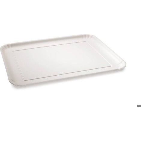 1 plat à pâtisserie en mélamine, 36,5 x 29,5 cm, blanc, résistant et léger, pour présentation de mignardises à table ou événements (1/4)