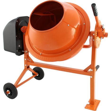 Monster Shop – Bétonnière électrique 70L 250W 240V – Tambour 360º amovible – Mélange rapide béton, mortier, ciment – Pour chantiers humides