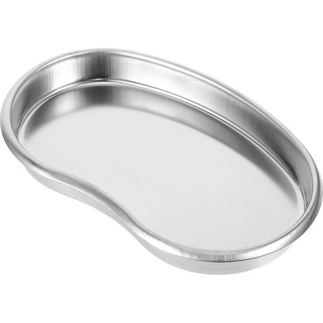 Nierenförmige Ablage aus Edelstahl – 1 Stück – Ergonomisches, geschwungenes Design – Zur Aufbewahrung von Tattoo-Werkzeugen – Für mobile Tätowierer und Studios – 18,20 x 11,40 cm (1/5)