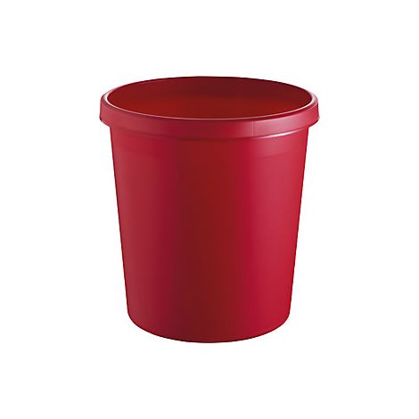 Papelera de polietileno  capacidad 18 l  UE 15 unid  rojo