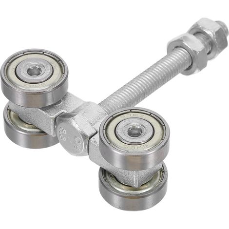 Roues de Porte Coulissante en Acier Argenté, Assemblage Chariot 4 Roues Résistant la Corrosion, Gain de Place pour Portes Coulissantes Agricoles et Commerciales (1/5)